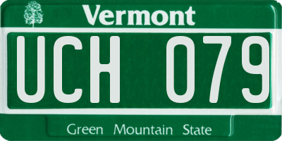 VT license plate UCH079