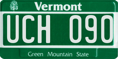 VT license plate UCH090