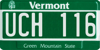 VT license plate UCH116