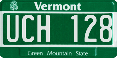VT license plate UCH128