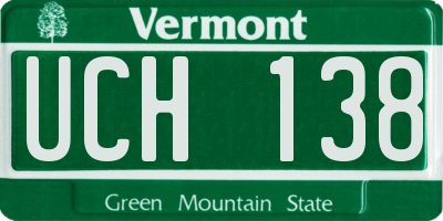 VT license plate UCH138