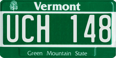 VT license plate UCH148