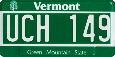 VT license plate UCH149