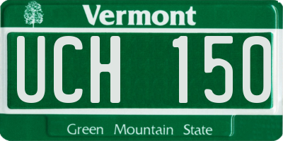 VT license plate UCH150