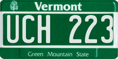 VT license plate UCH223