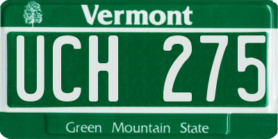 VT license plate UCH275