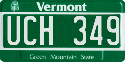 VT license plate UCH349