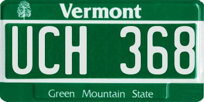 VT license plate UCH368