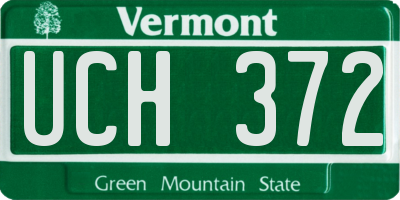 VT license plate UCH372