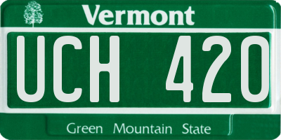 VT license plate UCH420
