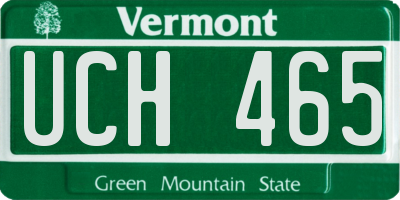 VT license plate UCH465