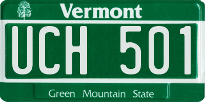 VT license plate UCH501