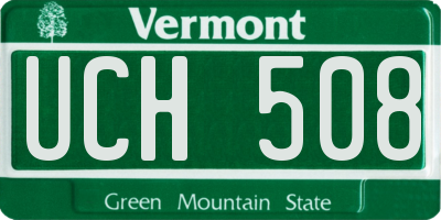 VT license plate UCH508