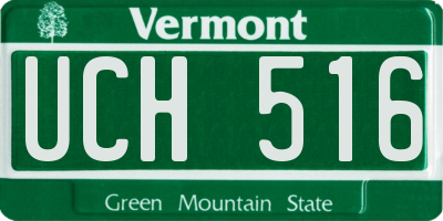 VT license plate UCH516