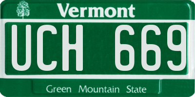 VT license plate UCH669