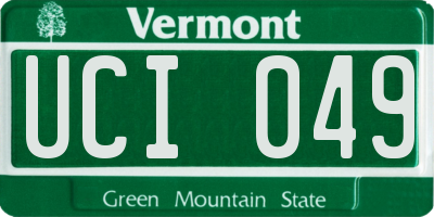 VT license plate UCI049