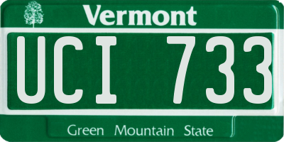 VT license plate UCI733