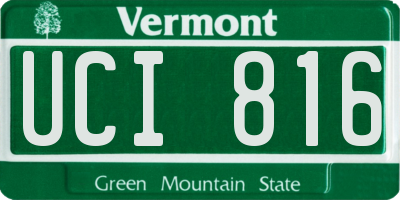 VT license plate UCI816