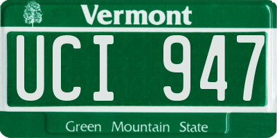 VT license plate UCI947