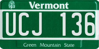 VT license plate UCJ136