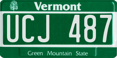 VT license plate UCJ487