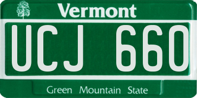 VT license plate UCJ660