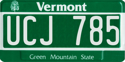 VT license plate UCJ785