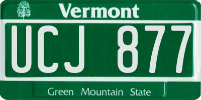 VT license plate UCJ877