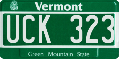 VT license plate UCK323