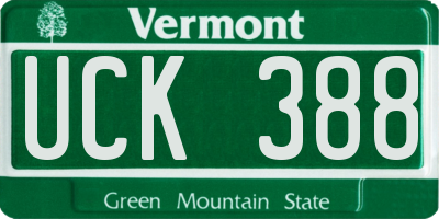 VT license plate UCK388