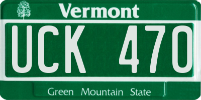 VT license plate UCK470