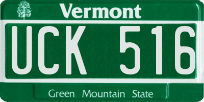 VT license plate UCK516