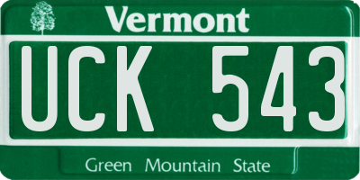 VT license plate UCK543