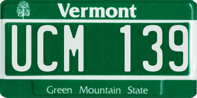 VT license plate UCM139