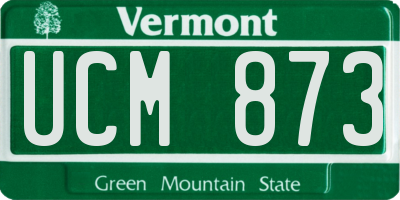 VT license plate UCM873