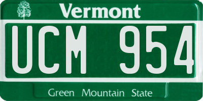 VT license plate UCM954