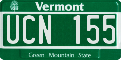 VT license plate UCN155