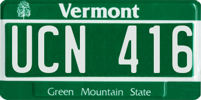 VT license plate UCN416