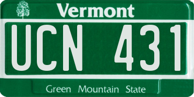 VT license plate UCN431