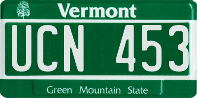 VT license plate UCN453