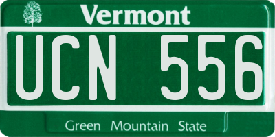 VT license plate UCN556