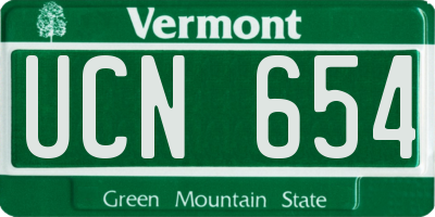 VT license plate UCN654