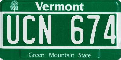 VT license plate UCN674