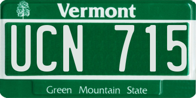 VT license plate UCN715