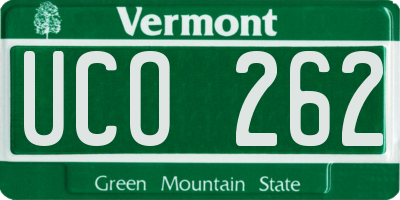 VT license plate UCO262