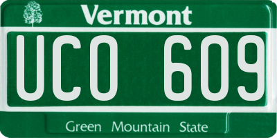 VT license plate UCO609