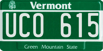 VT license plate UCO615