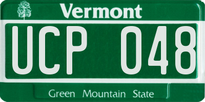 VT license plate UCP048