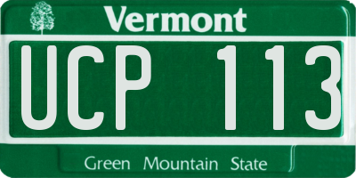 VT license plate UCP113