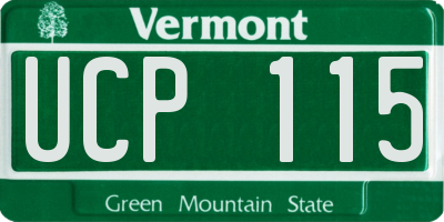 VT license plate UCP115